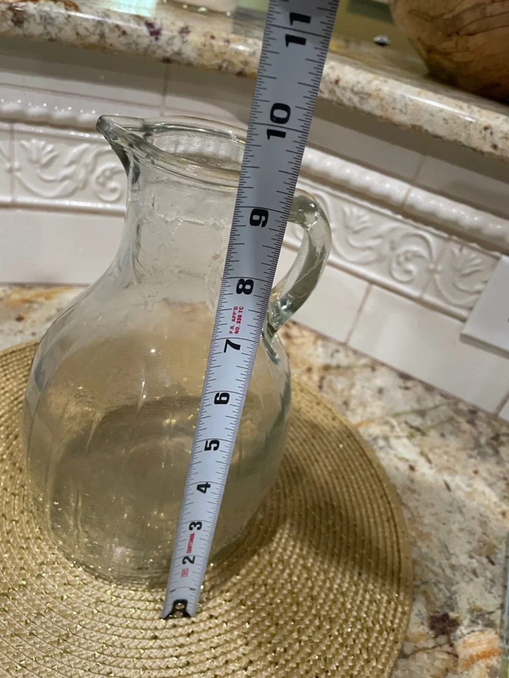 White House Vinegar Clear Glass Pitcher with Handle - Classic Beverage Server